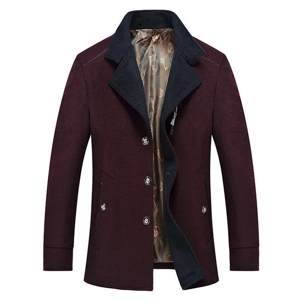 Wool Chest Pocket Casual Jacket