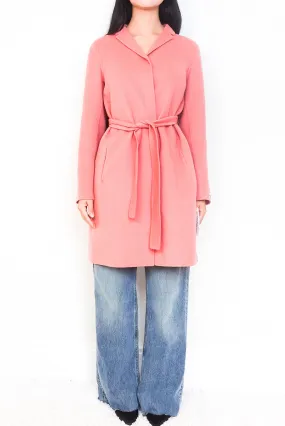 Wool Pink belted coat RRP £850