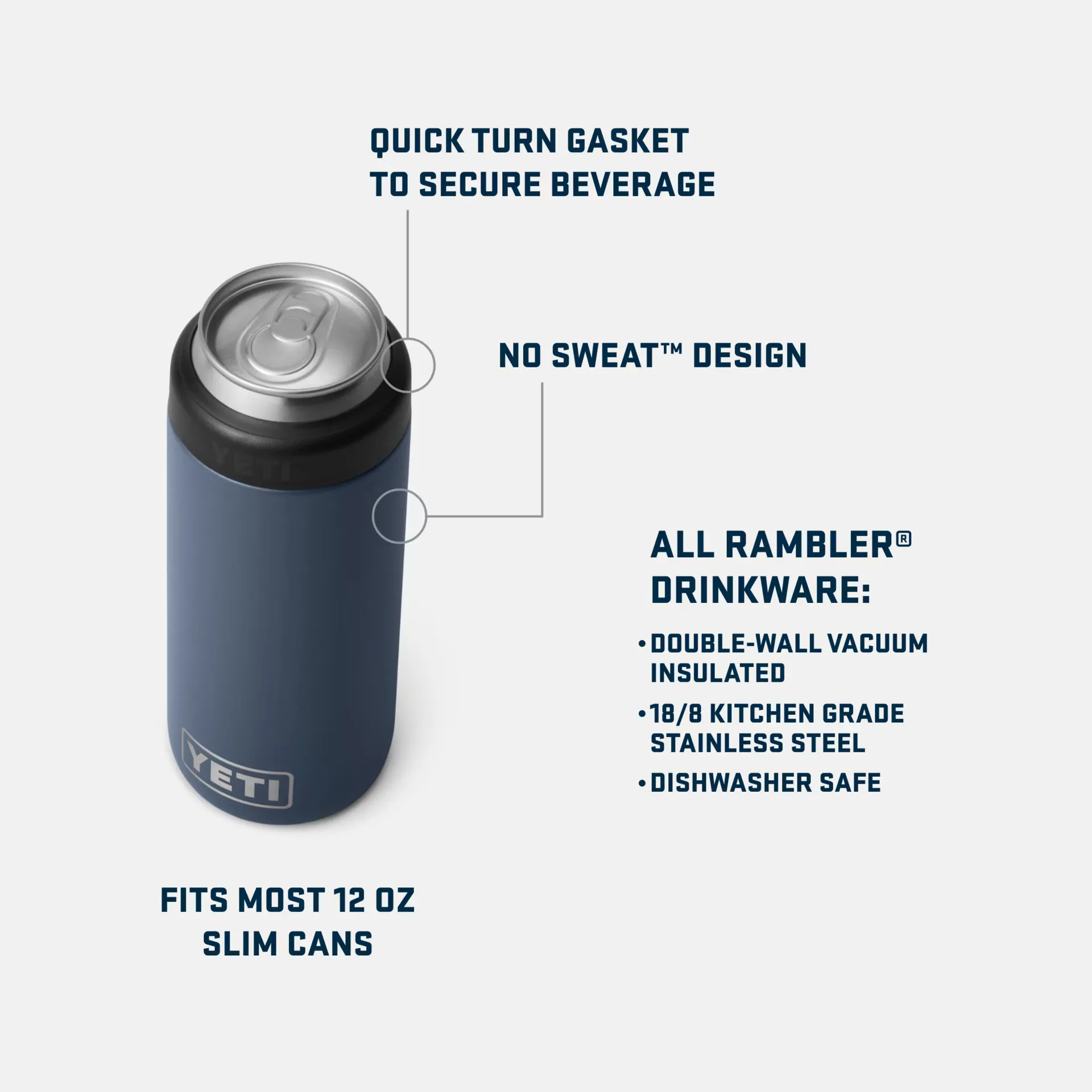 YETI 16 oz. Rambler Colster Tall Can Insulator- Charcoal