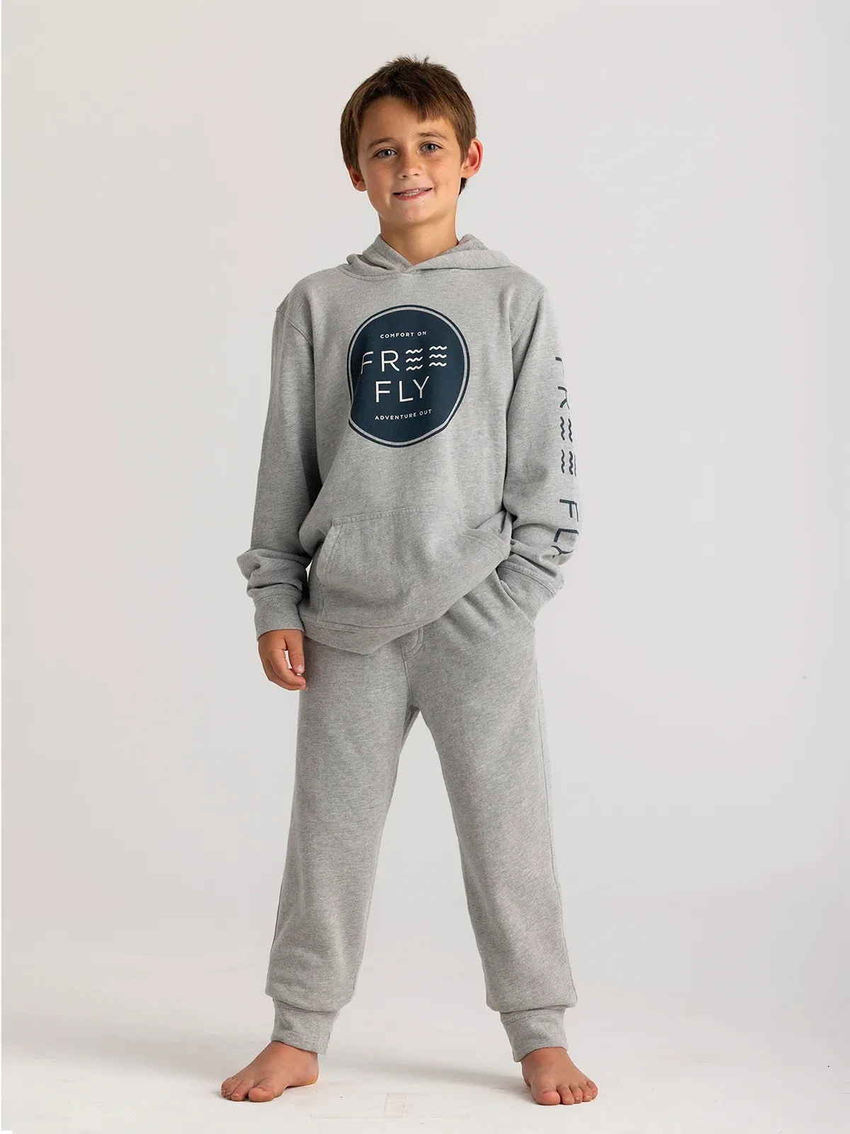 Youth Comfort On Fleece Hoodie - Light Heather Grey