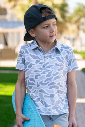 Youth Polo- White Camo