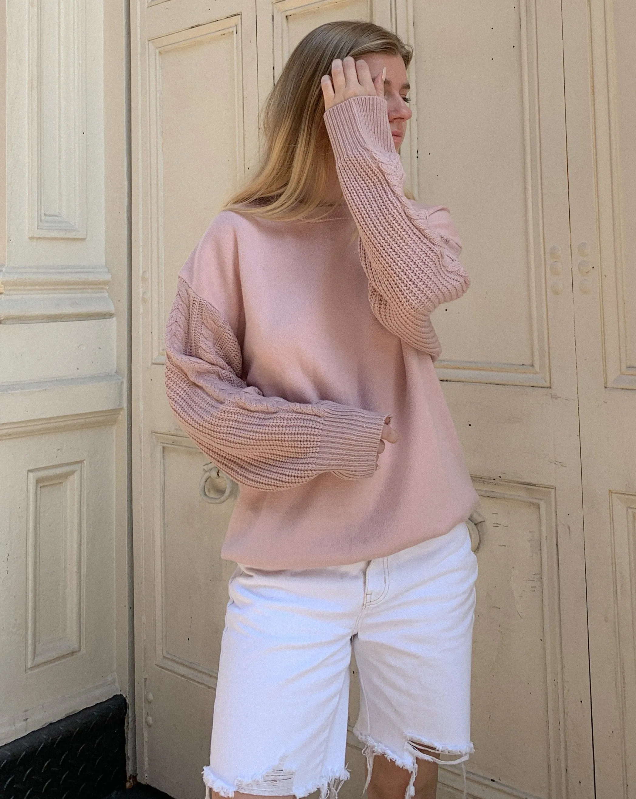ZESICA Long Sleeve Crew Neck Cable Knit Sweater